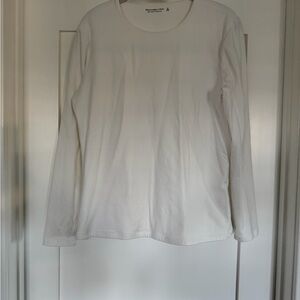 Abercrombie & Fitch Women's Long-Sleeve Crewneck Tee - White